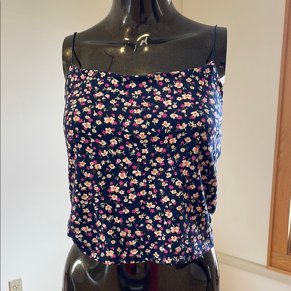 Gaze Blue and Pink Crop Camisole tank Top - Picture 1 of 4